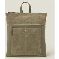 Accessorize Leather Backpack - Khaki