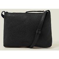 Accessorize Leather Zip Cross Body - Black