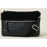 Accessorize Leather Webbing Cross Body - Black