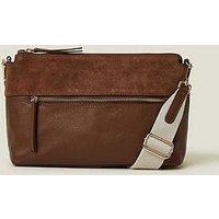 Accessorize Leather Webbing Cross Body - Tan