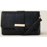 Accessorize Leather Metal Bar Cross Body - Black