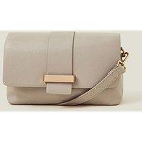 Accessorize Leather Metal Bar Cross Body - Nude