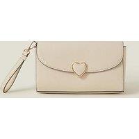 Accessorize Heart Clutch - Cream