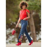 Joe Browns Freya Flutter Sleeve Jersey Top - Red