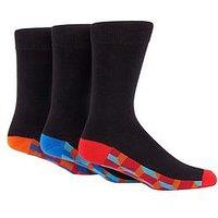 Wild Feet 3 Pack Bamboo Crew Socks - Black