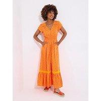 Joe Browns Print Maxi Dress - Orange