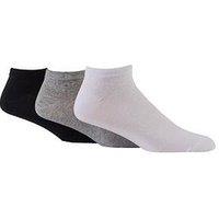 Glenmuir 3 Pack Trainer Socks With Arch Support - Black/Multi