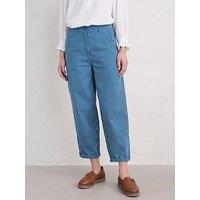Seasalt Cornwall Striped Ankle Grazer Trousers - Blue