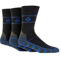 Jeff Banks 3 Pack Crew Work Socks - Black
