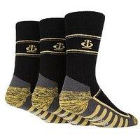 Jeff Banks 3 Pack Crew Work Socks - Black