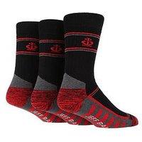 Jeff Banks 3 Pack Crew Work Socks - Black