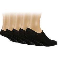 Jeff Banks 5 Pack Ped Trainer Socks - Black