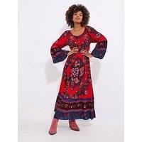 Joe Browns Elsa Boho Printed Maxi Dress - Red