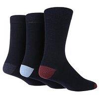 Sockshop Tore Heel & Toe Crew Socks 3 Pack - Navy