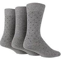 Sockshop Tore Jacquard Crew Socks 3 Pack - Grey