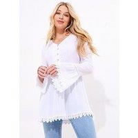 Joe Browns Ever So Pretty Embroidered Tunic Top - White