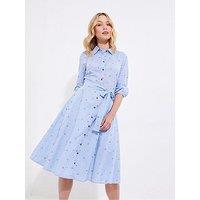 Joe Browns Charming Cherry Cotton Shirt Dress - Blue