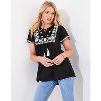 Joe Browns Rowena Embroidered Top - Black