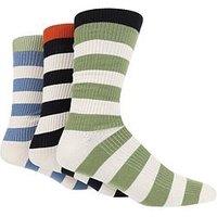 Glenmuir 3 Pack Bamboo Stripe Crew Socks - Multi