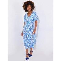Joe Browns Olivia Floral Printed Midi Dress - Blue