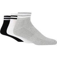 Wild Feet 3 Pack Mid Length Sports Ankle Socks - Multi