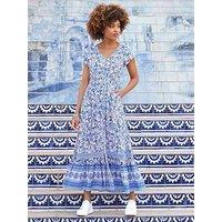 Joe Browns Lauren Floral Print Maxi Dress - Blue