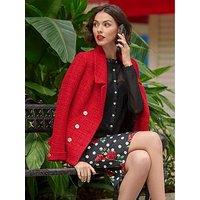 Joe Browns Elle Statement Tweed Jacket - Red