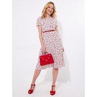 Joe Browns Celia Cherry Print Midi Dress - White