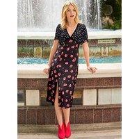 Joe Browns Louisa Spots And Floral Midi Dress - Black