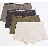 River Island Ri Logo Blue Tone Trunks 4 Pack - Multi