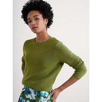 Seasalt Cornwall Textured Crew Neck Jumper - Green