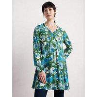 Seasalt Cornwall Peg Loom Tunic Paper Hellebores Forest Green