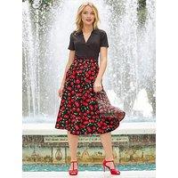 Joe Browns Cynthia Cherry Print Full Skirt - Black