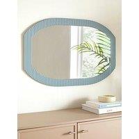 Very Home Ribbed Blue Oval Mirror 60X90Cm