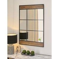 Very Home Wood Detail Windowpane Mirror