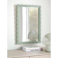 Very Home Green Scalloped Edge Mirror 40X60Cm