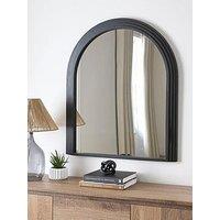Very Home Arched Black Ribbed Edge Mirror 77X90Cm