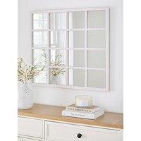 Very Home White Wooden Window Pane Mirror 74X84Cm