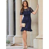 Sosandar Geo Lace Fit & Flare Dress