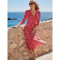 Sosandar Natural Contour Waist Flare Dress - Red