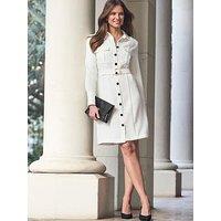 Sosandar Premium Button Detail Utility Shirt Dress - Cream