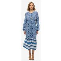 Superdry Printed Long Sleeve Midi Dress - Blue