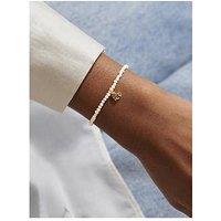 Joma Jewellery Mini Charms Natural Matte Pearl Heart Bracelet