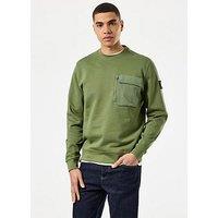 Weekend Offender Neve Overlay Pocket Sweatshirt - Green