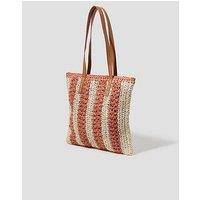 Monsoon Lola Strpe Crochet Tote - Natural