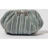 Monsoon Pen Pleated Bow Clutch - Sage