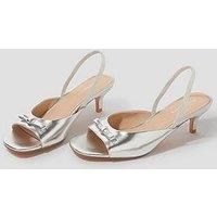 Monsoon Friday Bow Kitten Heels - Silver