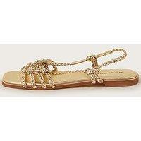 Monsoon Haf Metallic Braided Sandal - Gold