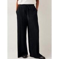 Monsoon Paula Plisse Trousers - Black