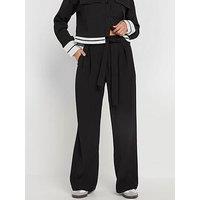 Pixiegirl Side Wrap Wide Leg Trousers - Black